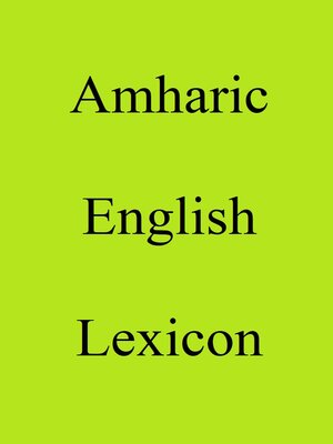 cover image of Amharic English Lexicon